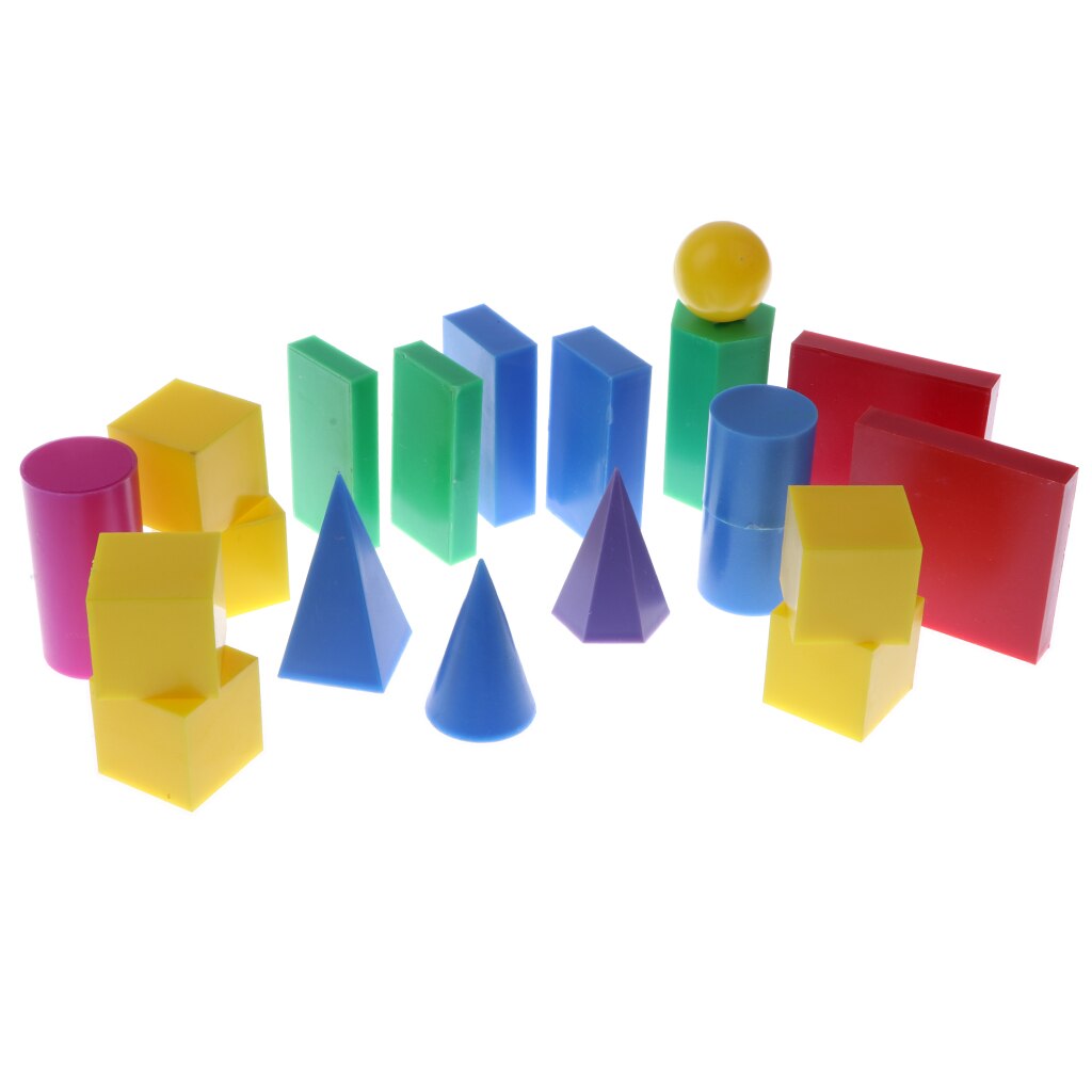 Plástico geométrico sólidos 3d geometria bloco manipuladores matemática brinquedos de matemática 20 peças aprendizagem educação brinquedos