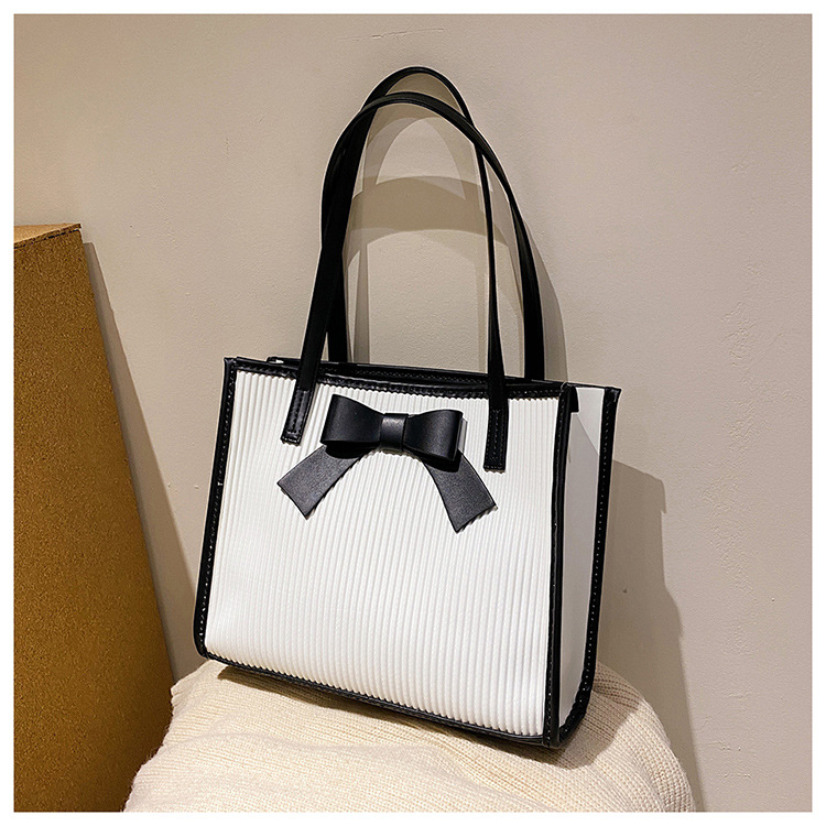 Sac à main tissé fait maison, sac à bandoulière avec nœud, Kit fait main pour débutant, fourre-tout à la , accessoires de couture artisanaux: WhiteBlack