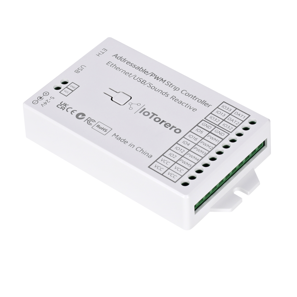 Kontroler taśm led iotorero wled ethernet esp 32 adresowalny i pwm współpracuje z asystentem domowym