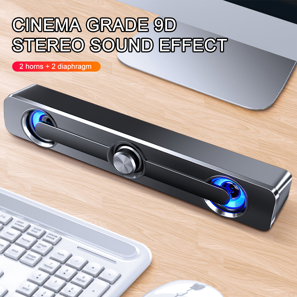 Wireless Computer Speakers 3D Surround Soundbar Bluetooth 5.0 Speaker Subwoofer Sound bar for Laptop PC Theater TV Aux 3.5mm