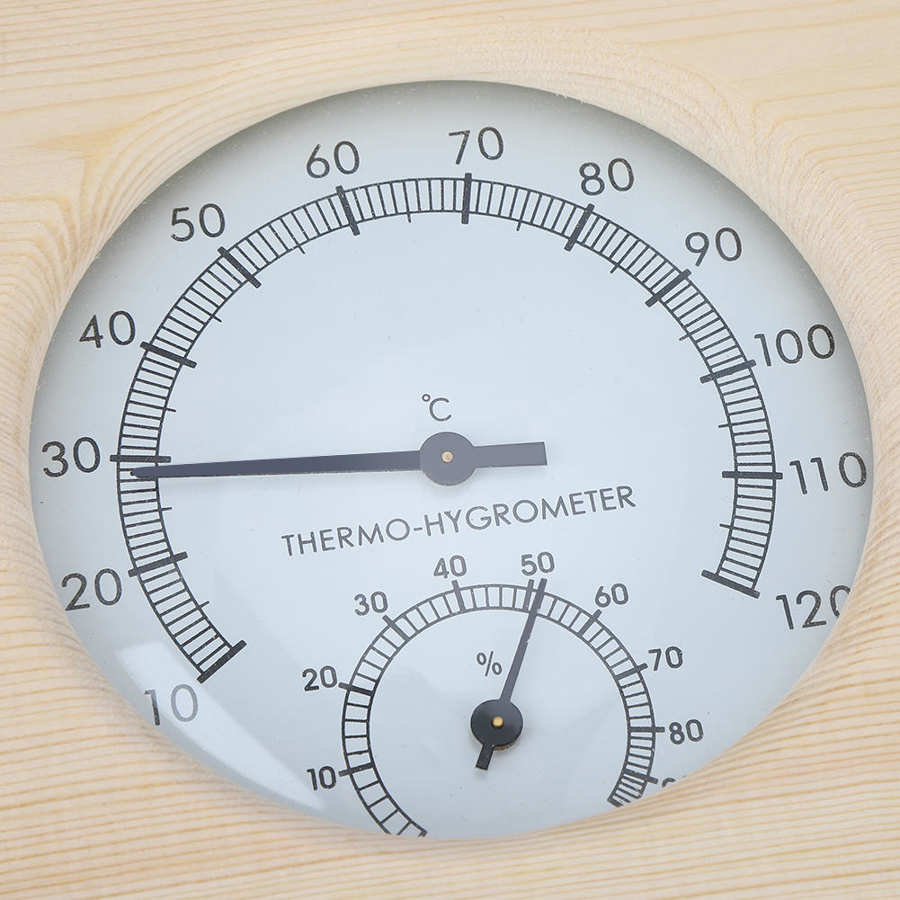 1Pc Hout Sauna Thermometer Thermo‑hygrometer Hygrometer Voor Badkamer Sauna Kamertemperatuur Meting Sauna Accessoires