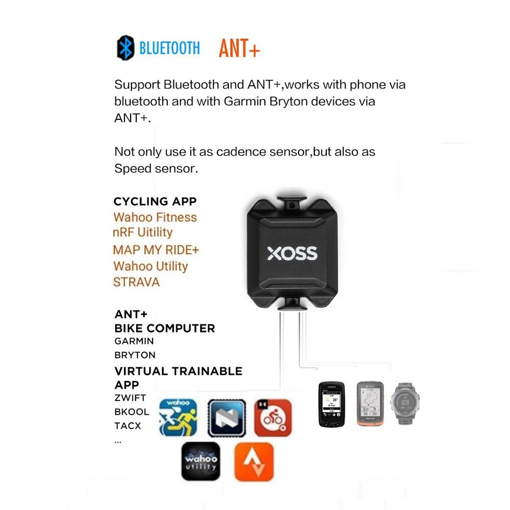 XOSS Heart Rate monitor ANT+ Bluetooth 4.0 For Wireless Cadence Sensor Speedometer Cycle Computer for Bicycle APP