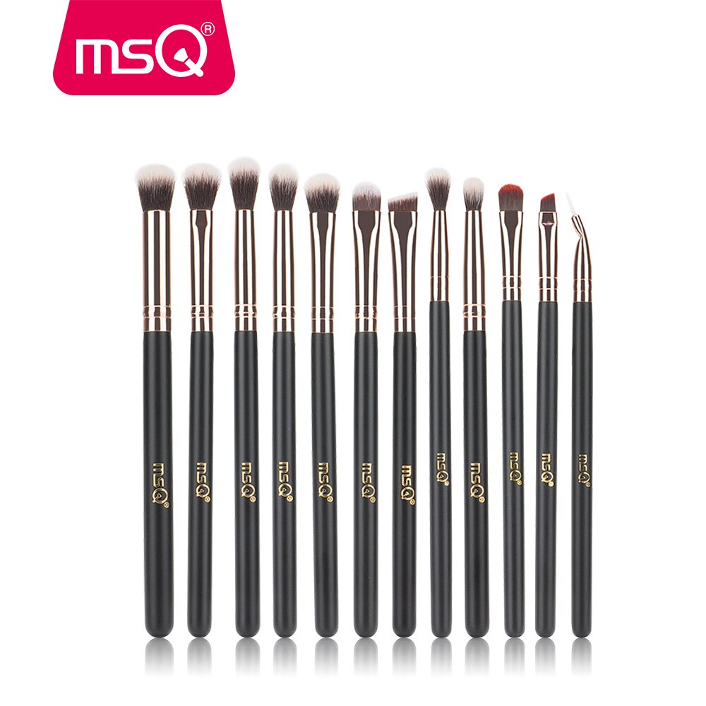 Msq 12Pcs Oogschaduw Make-Up Kwasten Set Concealer Oogschaduw Blending Eyeliner Dtail Pincel Maquiagem Rose Gold Make Up Borstel