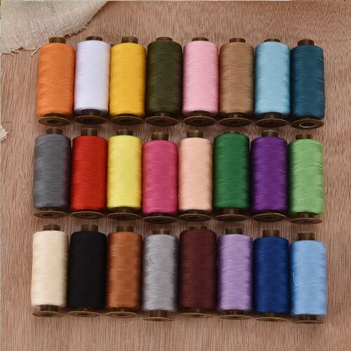 500 Yards 24Pcs Multicolor Machine Embroidery Thread Sewing Polyester Threads Sewing Thread Craft Patch Steering-wheel Supplies: Default Title