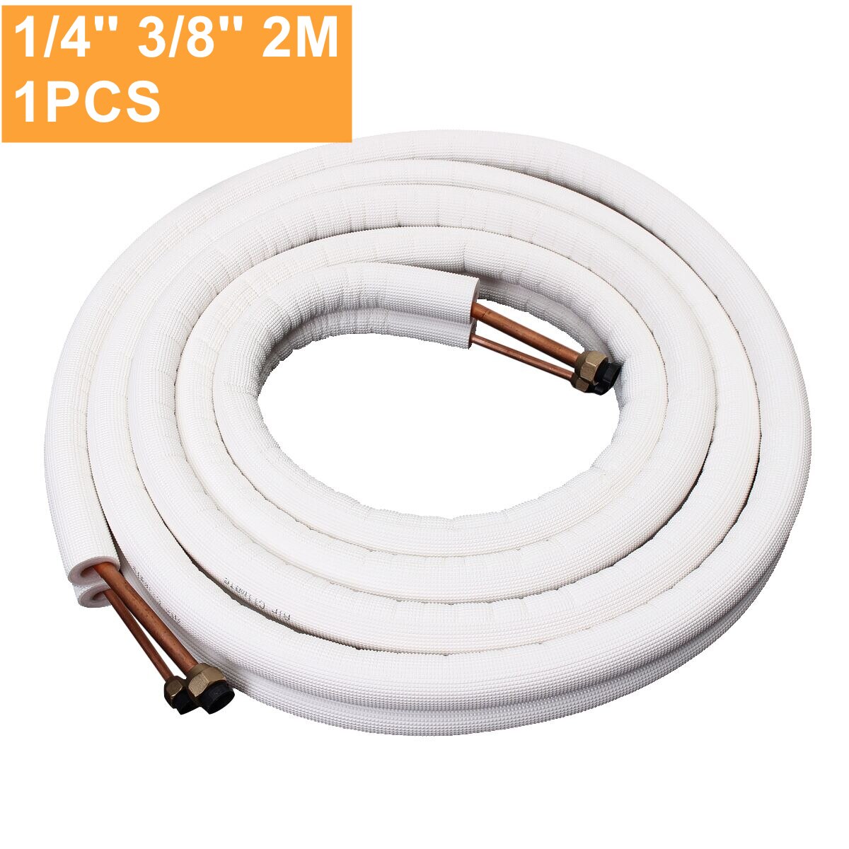 Tuyau isolé en cuivre pour climatiseur, 1/2/3/4/7m, 1/4 &quot;, 3/8&quot;: 2M