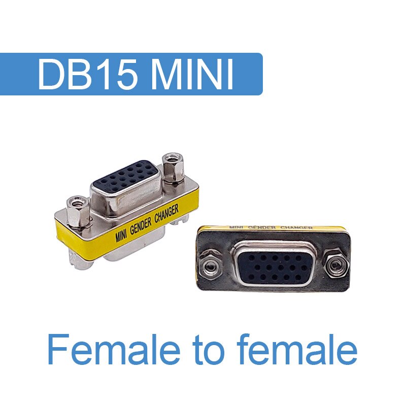DB9/DB15 MINI Gender Changer adapter RS232 Com D-Sub to Male Female VGA plug connector 9 15pin: DB15 Female Female