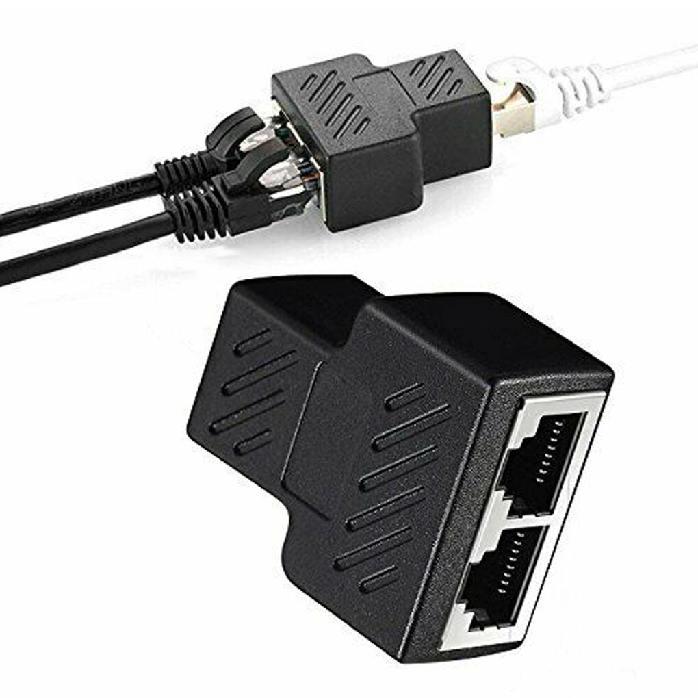 Internet Splitter Dual Port Ethernet Adapter High Speed Internet Plastic Poort Distributeur Voor Home Office