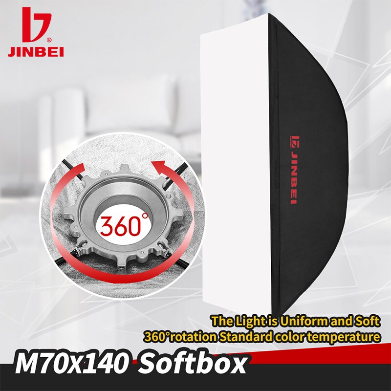 JINBEI Softbox for Photography 60x90cm Light Diffuser Photo Box with Bowens Mount Studio Equipment for Shooting Video Recording: M70x140