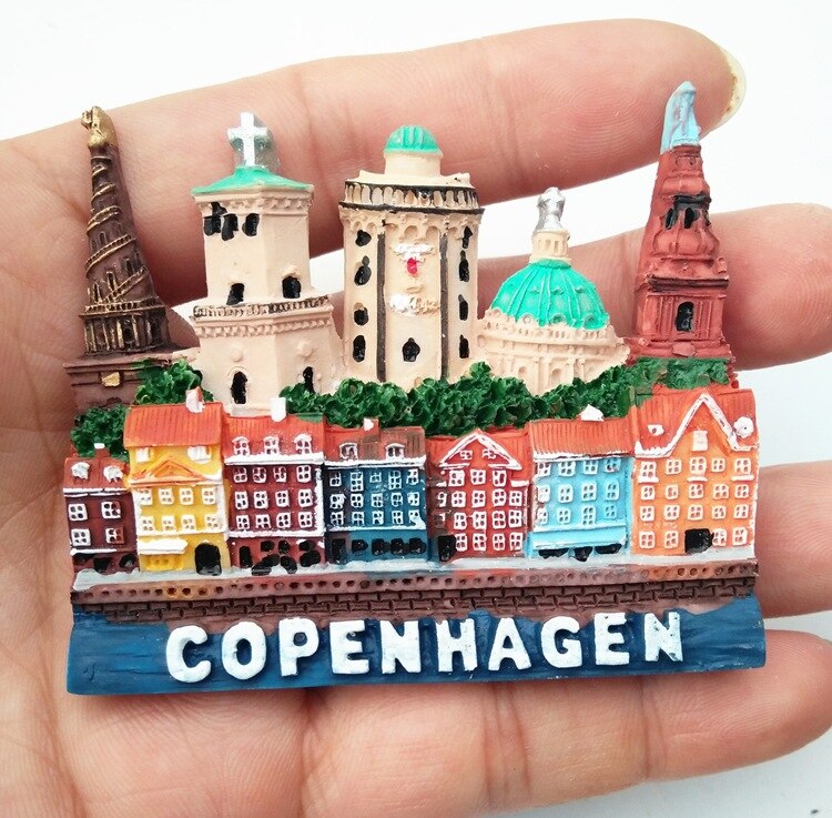 fridge magnet Copenhagen France Japan building souvenir art crafts resion decoration magnet sticker stereo paste