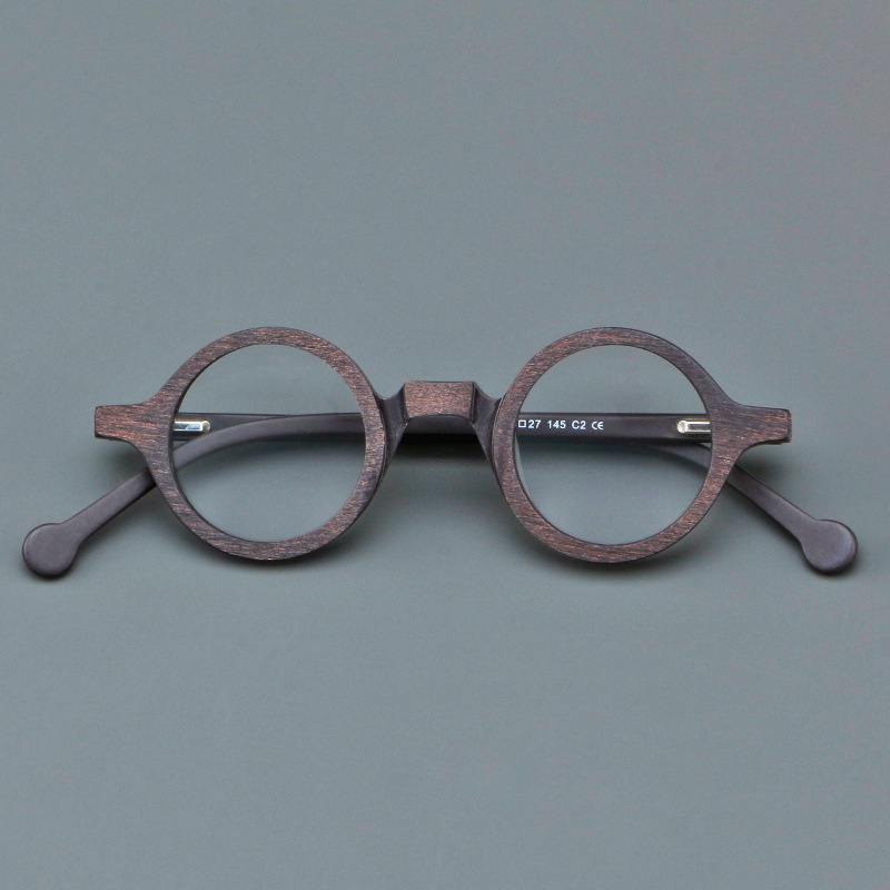 Cubojue occhiali da lettura rotondi piccoli uomo donna montatura per occhiali in acetato di grano di legno da uomo trasparente antiriflesso della luce blu: bianca / +350