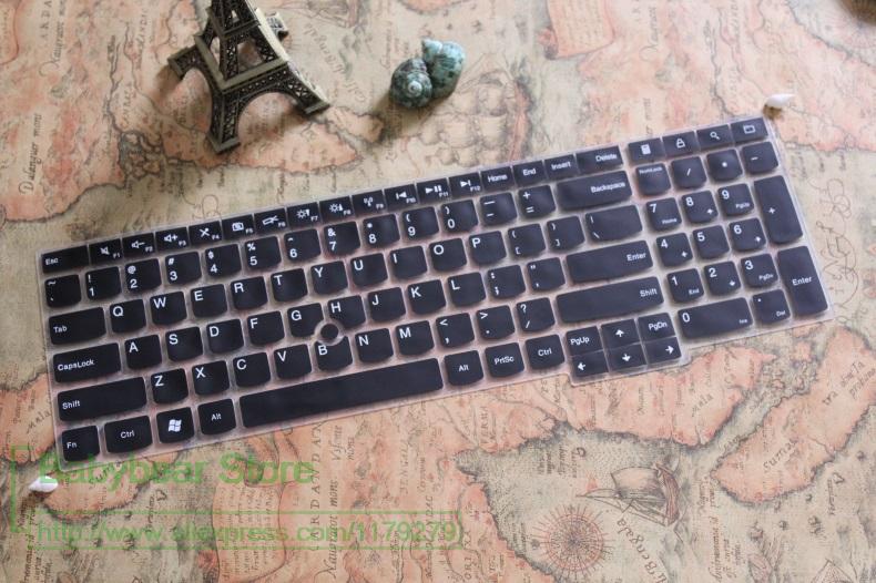 15 tommer silikone tastatur cover til lenovo thinkpad  e531 w540 t540 t550 e555 e560 e570 s531 w541 e540 e545 t540p e550 e530c: Sort
