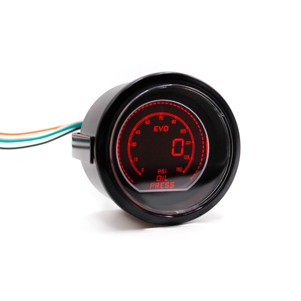 Oil press gauge 52mm 2inch EVO LCD Red/Blue Led 0-150 PSI Oil Pressure Gauge With Sensor Smoke Lens Car meter YC101033