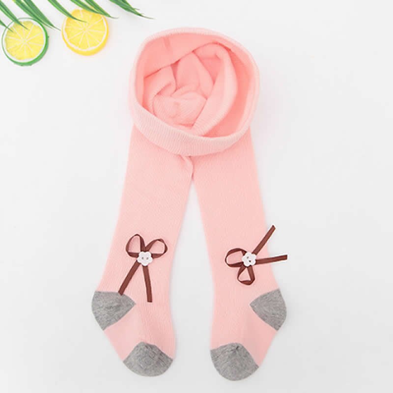Baby Strümpfe Ebene Fuchs Baby Mädchen Lagerbier freundlicher Gestrickte Hohe Strümpfe Strumpfhosen Mädchen Herbst Strümpfe Art Strumpfhosen strumpfhosen: Rosa Bogen Strumpfhose / 2 zu 3Jahr