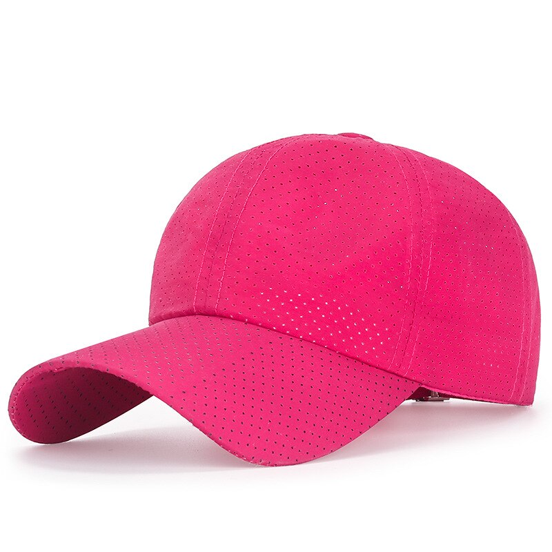 Cokk sommer baseball kasket hurtigtørrende sommerhatte til kvinder mænd unisex solskærm udendørs sport kasket åndbar snapback solhat: Blommerød