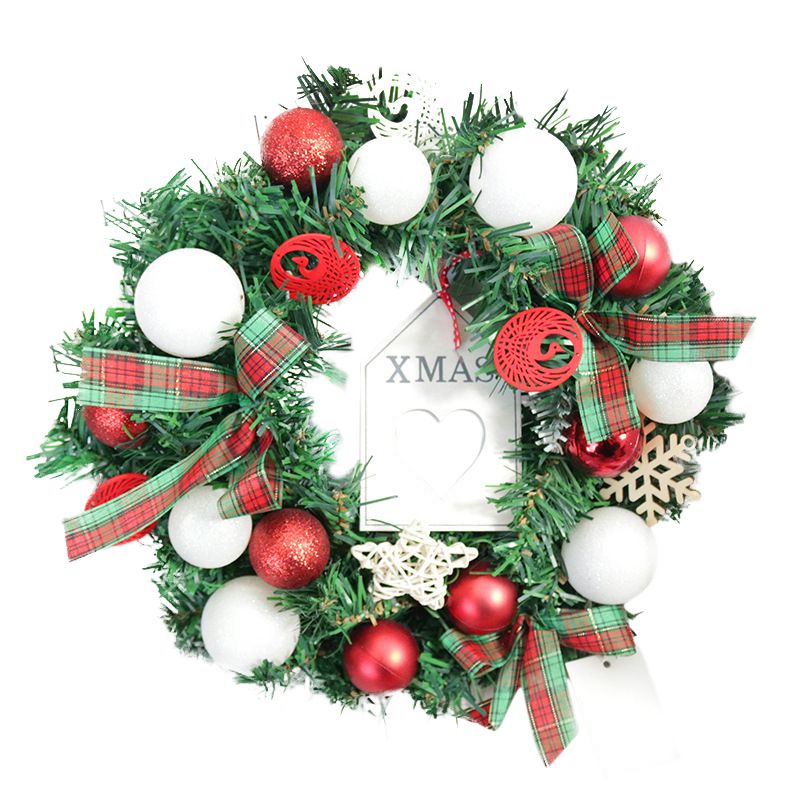 Christmas Wreath Christmas Tree Round Ring Handcrafted Wreath Wall Xmas Decoration