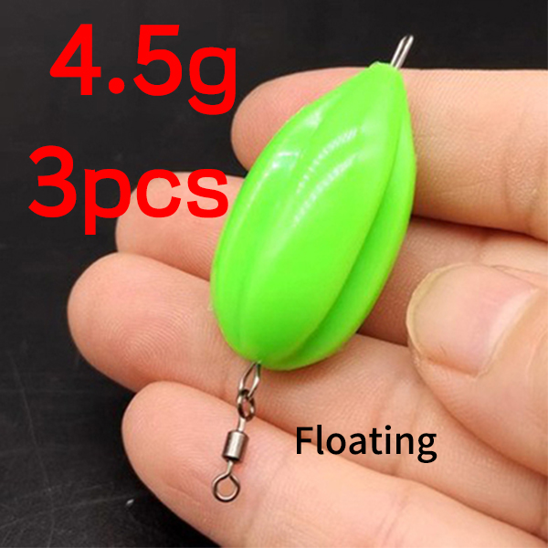 Elllv-lanzador asistido de 3 piezas, dispositivo de tiro largo flotante y hundido para señuelo de pesca, Texas Rig, accesorios de contrapeso de lentejuelas: Verde claro