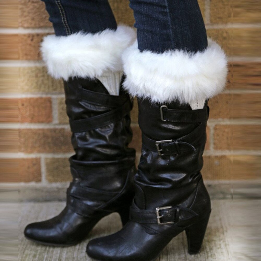 Jambières d&#39;hiver tricotées pour femmes, bottes en fourrure, jambières ST001