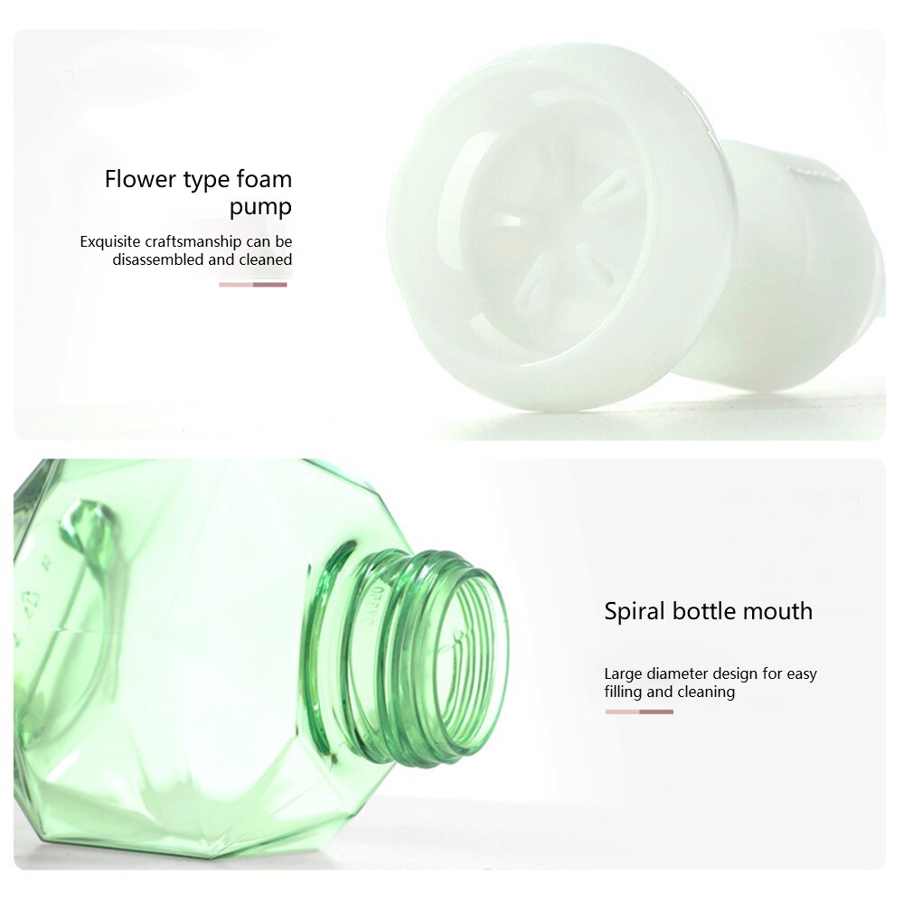 300ml genopfyldelige flasker sæbedispenser flydende sæbedispenser sæbe skum blomst tom plastflaske brusegel skum pumpe flaske