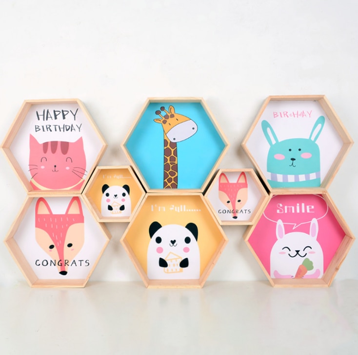 Nordic Decoration Kids Room Wooden Shelf Storage Rack Clothes Hanger Wall Hanging Wood Beads Furniture Toys Baby Wooden Block