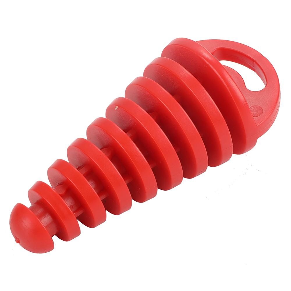 1 stk pvc air-bleeder stik udstødning lyddæmper lyddæmper vaskeprop rørbeskytter motorcykel udstødningsrør motocross udstødning: Rød
