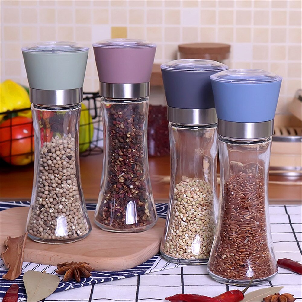 Handleiding Zout Pepermolen Grinder Glas Kruiden Spice Muller Keuken Slijpen Shaker Flessen Gereedschap Keuken Accessoires Gadget