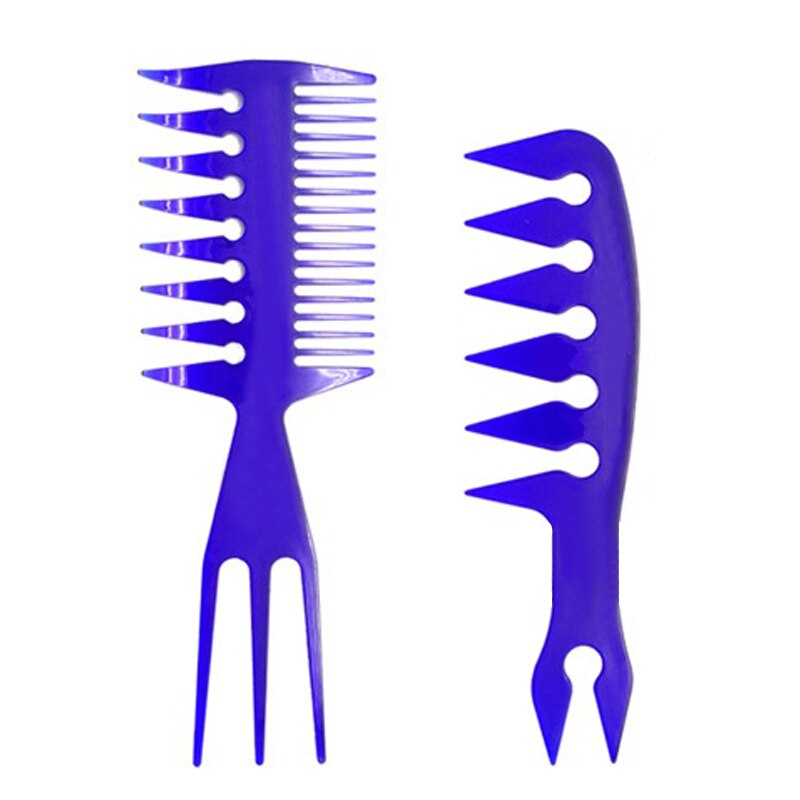 Styling Haar Borstel Olie Kam Professionele Salon Stijl Kapper Gereedschap Pluizige Vormgeven Haar Styling Tool: Blue 2 pcs