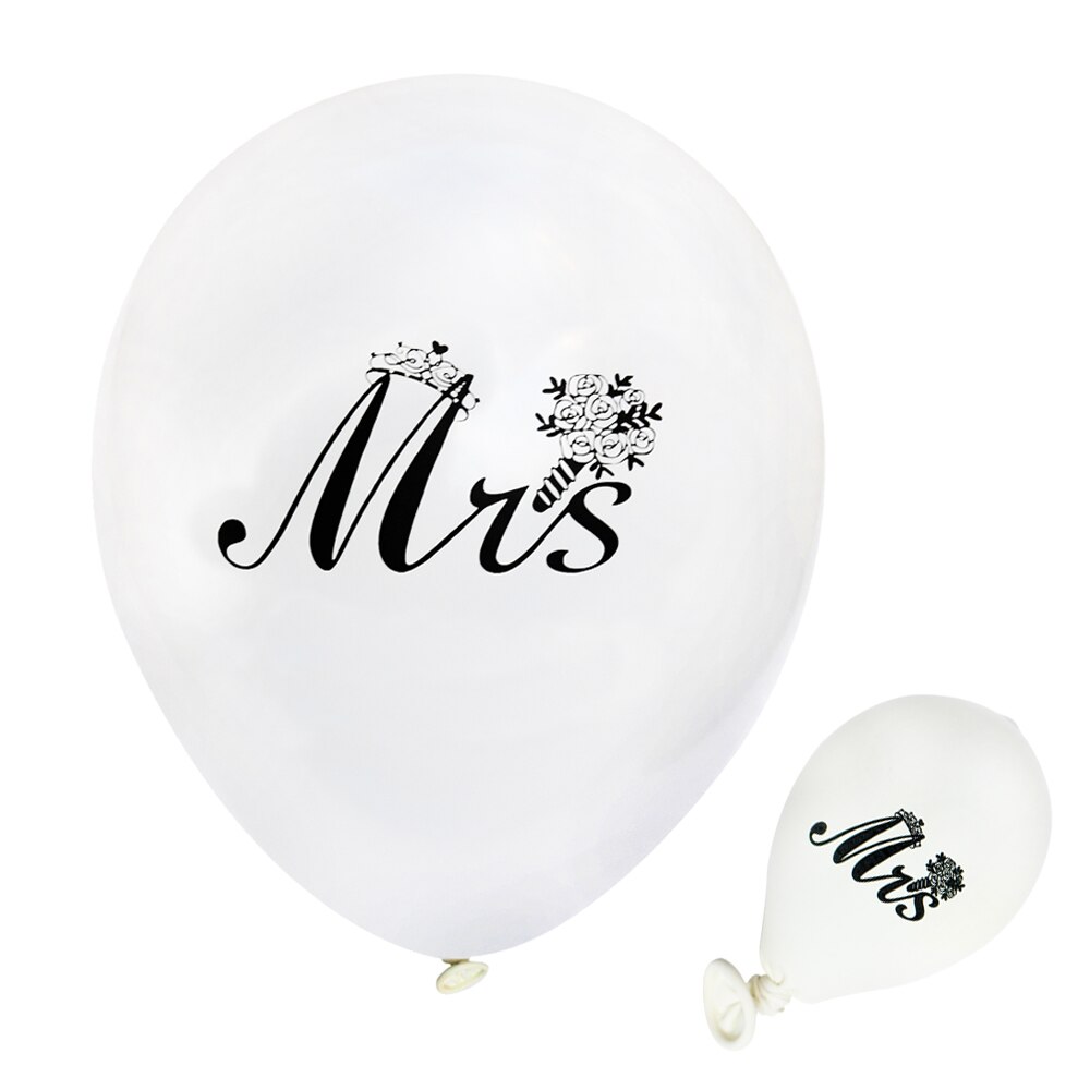 10 st/set runt vitt tryck mr&mrs latexballonger brud att vara kärlek förlovning höna bröllopsfest dekoration festtillbehör