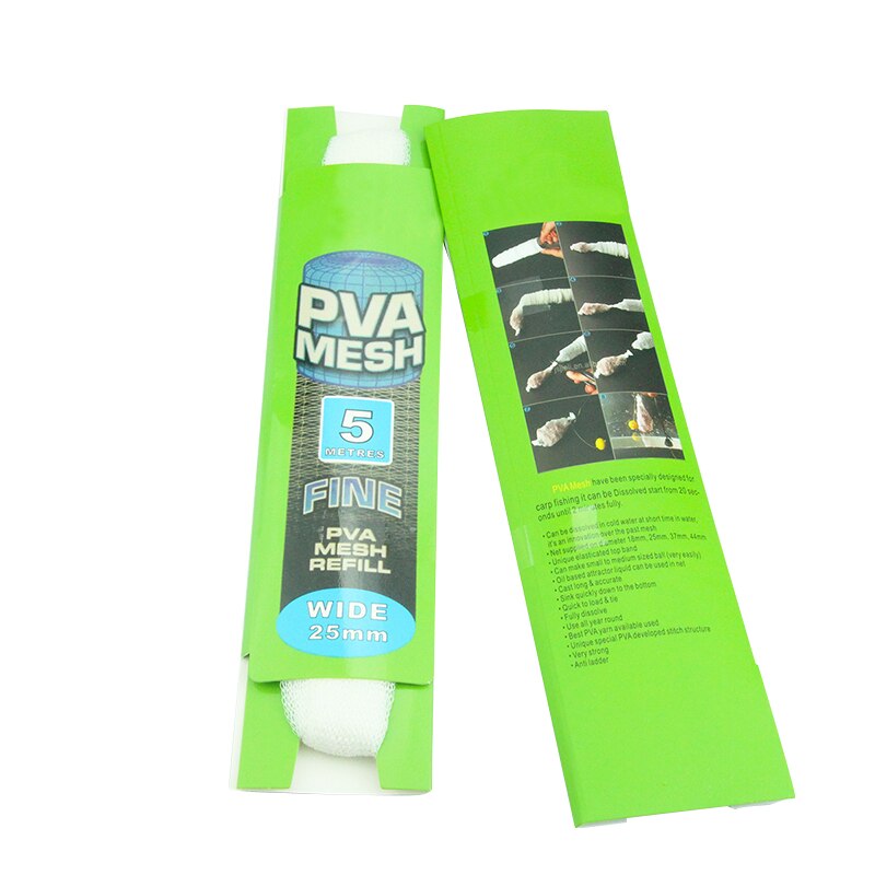 5M PVA Fishing Mesh Soluble Narrow Fishing Network Water Soluble Mesh White Refill Stocking Bait Bag Protect Fish Net