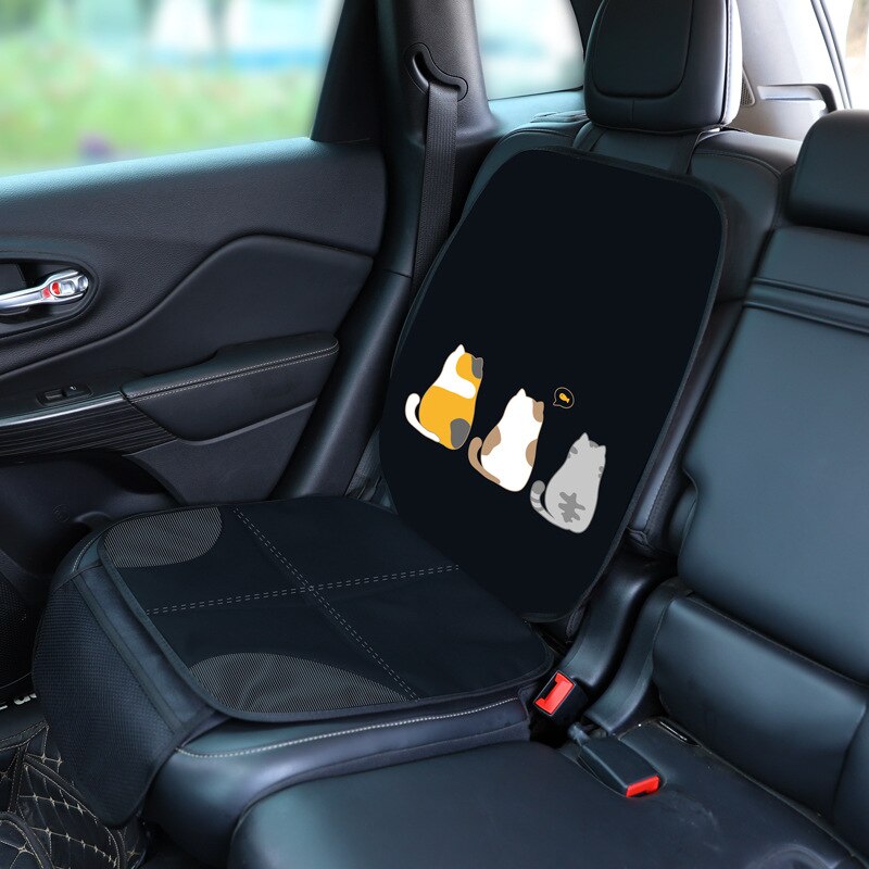 Cojín de asiento de coche antideslizante para niños y bebés, almohadilla protectora de asiento transpirable con dibujos animados, mejorado: Naranja / negro