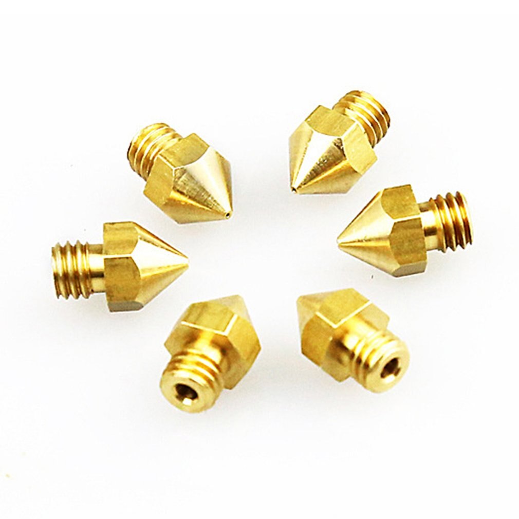 Anet-boquillas para impresoras 3d, 1 Uds., 0,2/0,3/0,4/0,5mm, M6 extrusora mixta, boquilla de cobre MK8 para a6 a8 e10 e12 reprap I3 3D, accesorios