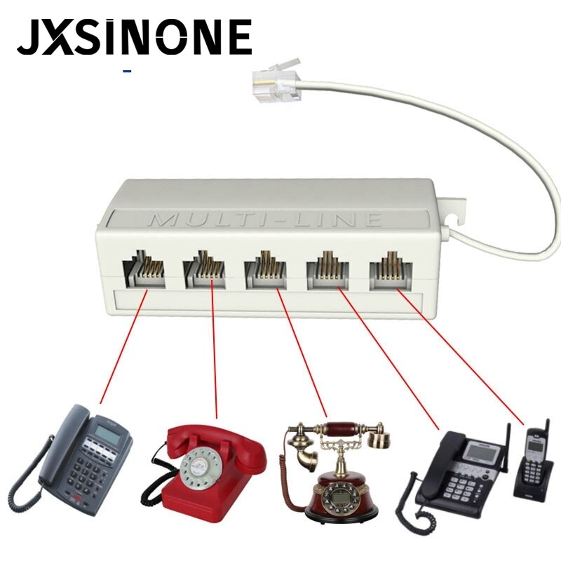Jxsinone  rj11 liitin 5 -suuntainen pistorasia puhelin puhelin modulaarinen linjan jakaja pistoke sovitin 6 p 4c