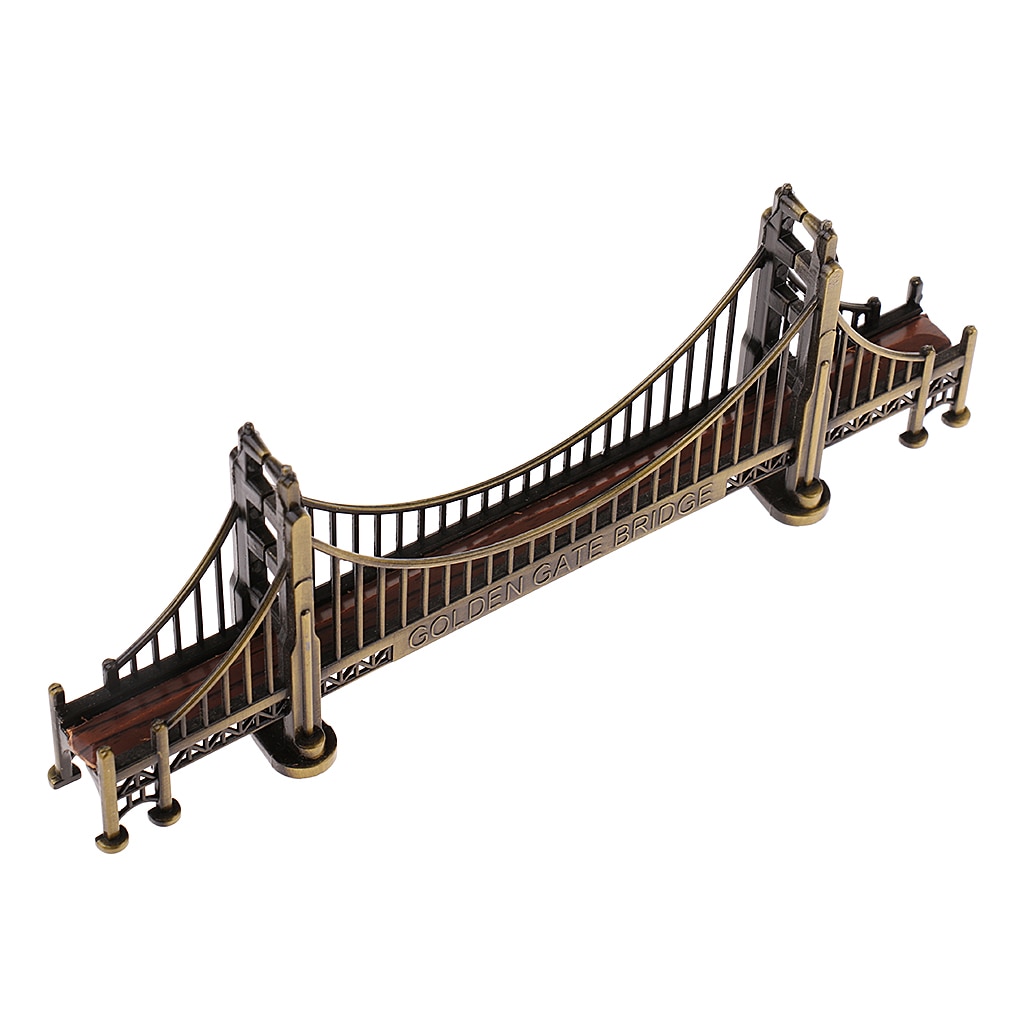 Metal San Francisco Golden Gate Bridge Copper 3D Metal Model Figurines Miniatures Office Supplies Home Decoration