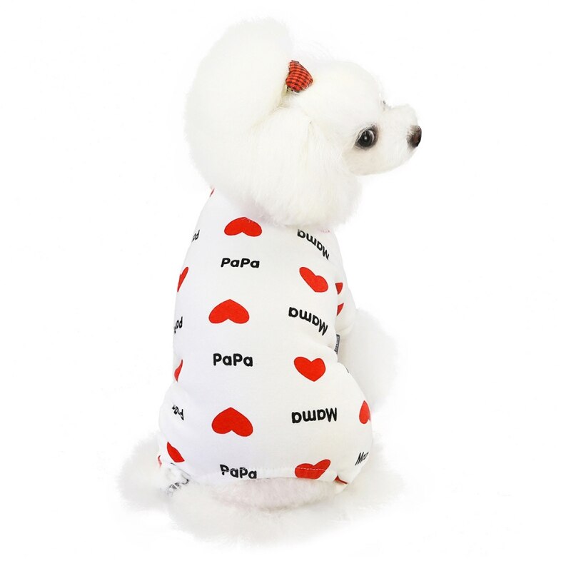 Warm Dogs Pajamas For Small Pet Dog Cat Clothes Puppy Jumpsuit Cute Fruit Printed Sleepwear For Dogs Home Outfit Pets Clothing