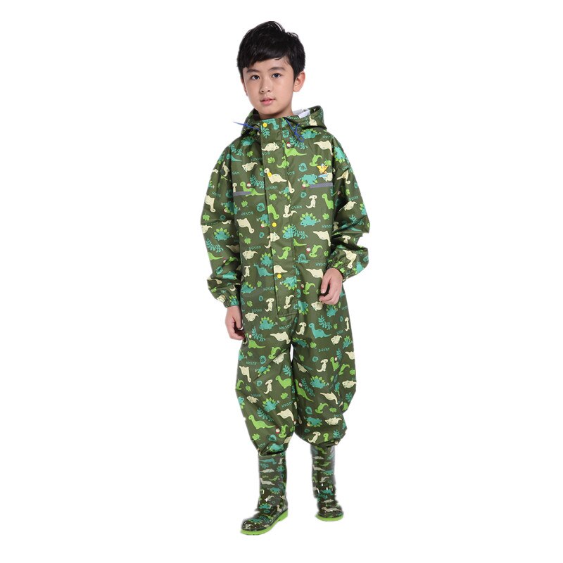 dinosaur boys raincoat for children,hood waterproof rain coat for children jumpsuit rain suit,students baby rain coat poncho