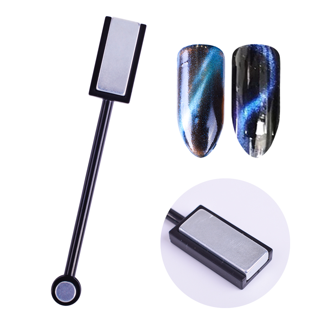 1 stücke Doppel Kopf Katze Auge Gel Magnet Stock Gebogene Linie Streifen 3D Entwürfe Für Polnische Nagel Gel Nagel Kunst Dekor Magnetische Werkzeuge LA035