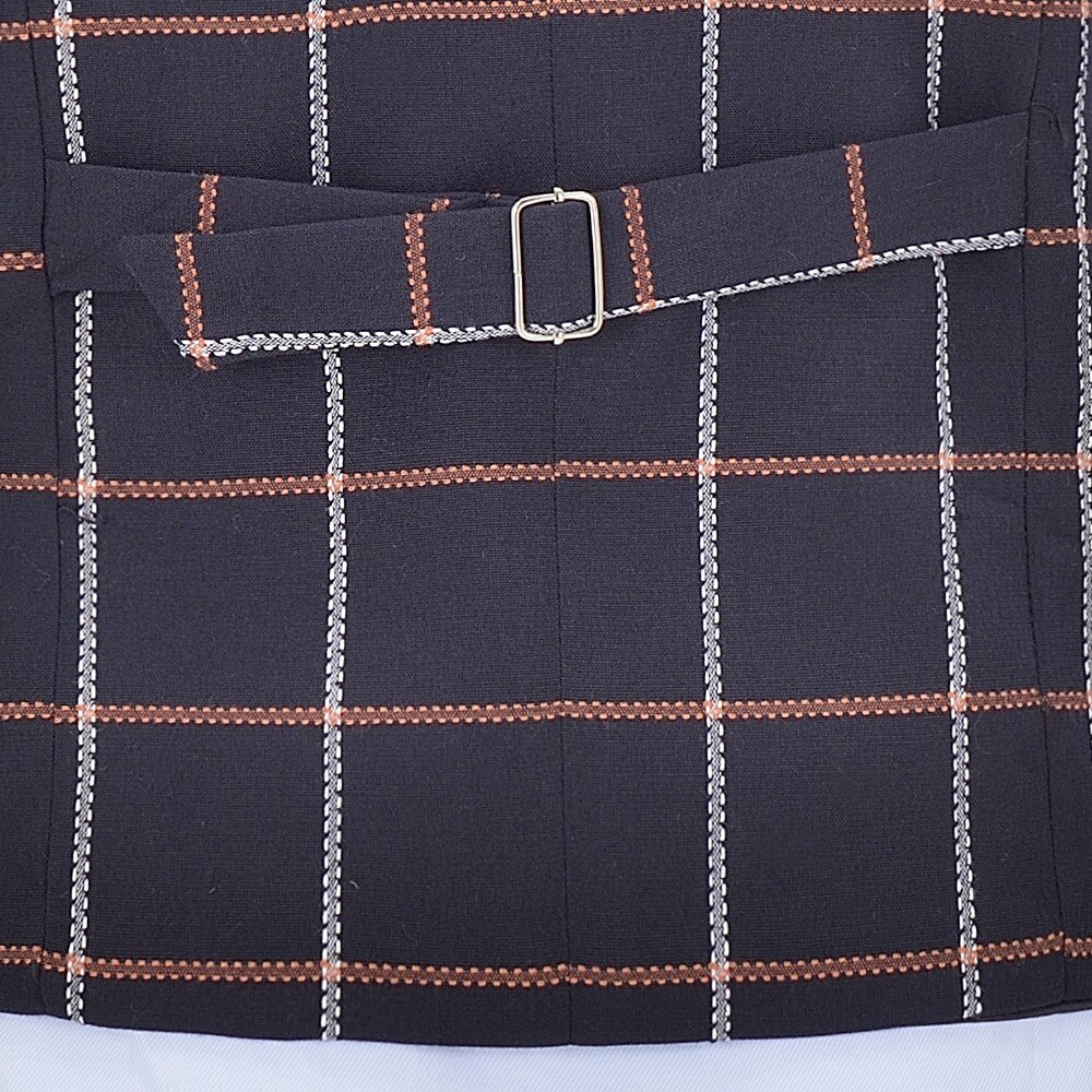 Tweed Herren Geschäft Weste Boutique schlank passen einreiher Baumwolle Anzug Wolle Plaid Marine Weste Für Hochzeit Trauzeugen