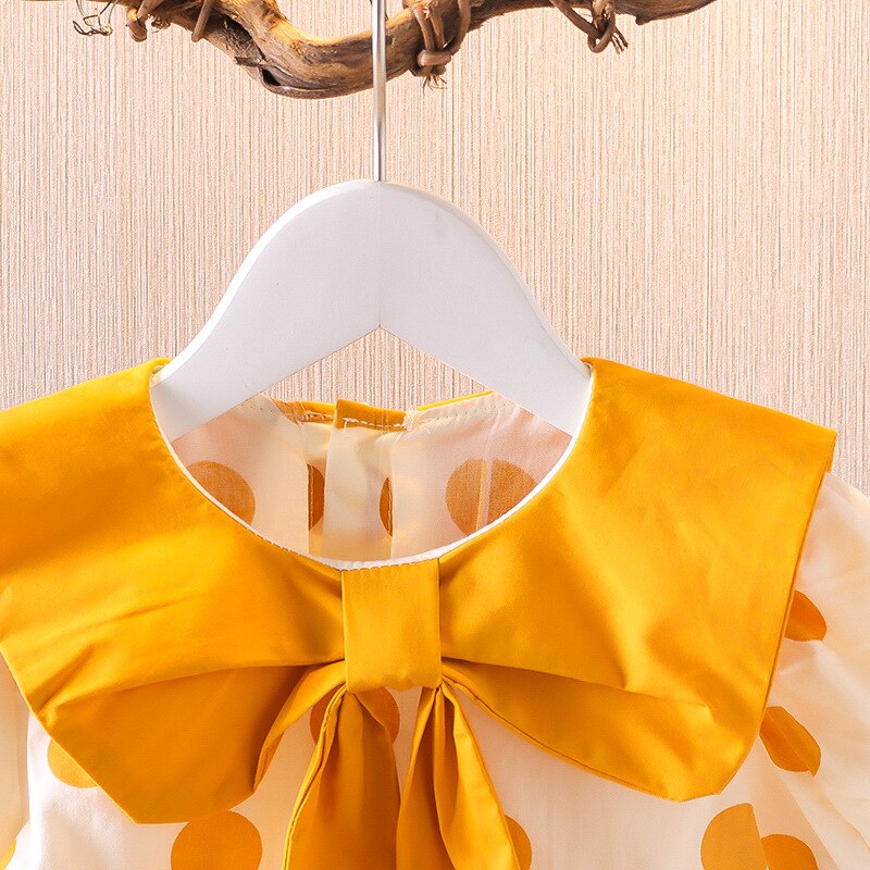 Vestido de verano con estampado de lunares para niñas, vestidos de estilo informal, ropa de de princesa