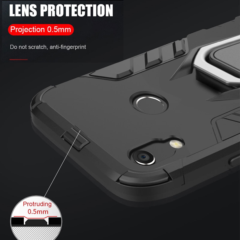 Honor 8A Case Voor Huawei honor 8A case Armor Ring Magnetische Auto Hold Shockproof Soft Bumper Telefoon Cover Voor Huawei honor 8A Case