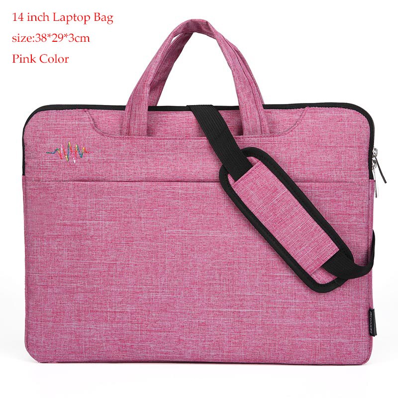 Maletín para 13 14 15,6 pulgadas Bolsa para ordenador portátil impermeable bolsa para Macbook Air Pro bolso Casual para mujer: 14 inch Pink