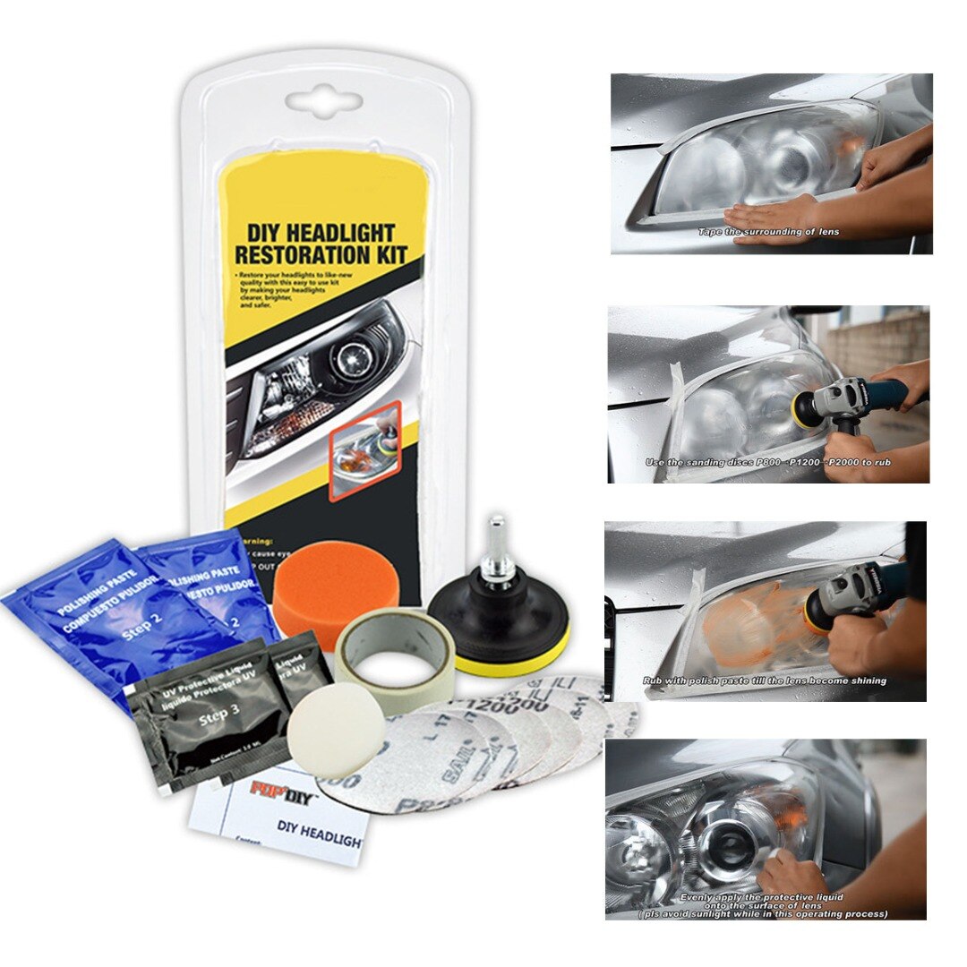 1set Car Headlight DIY Restoration Kit Auto Headlamps Scratches Repair Paste For Vehicle Cleaning Beauty Polishing Accessories