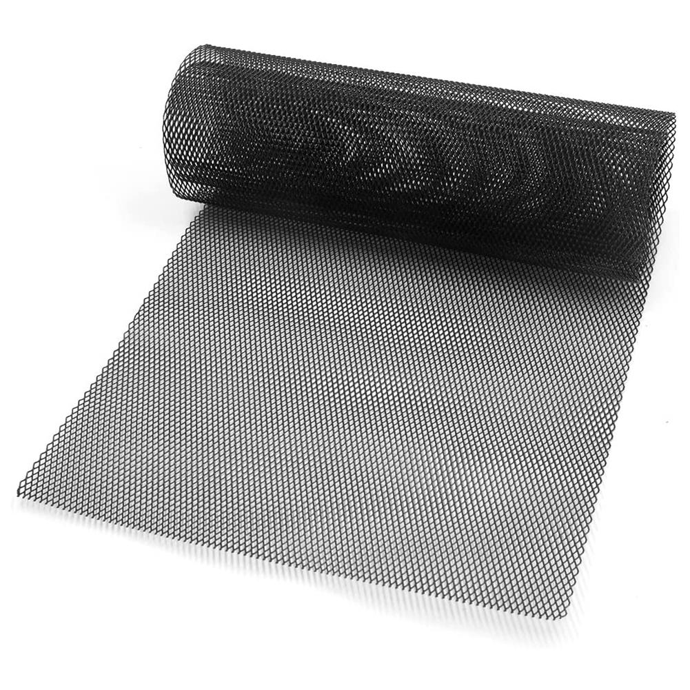 40Inch X 13Inch Auto Grille Mesh Aluminium Grill Mesh Sheet Rhombic Type Zwart: black 4x8mm Mesh