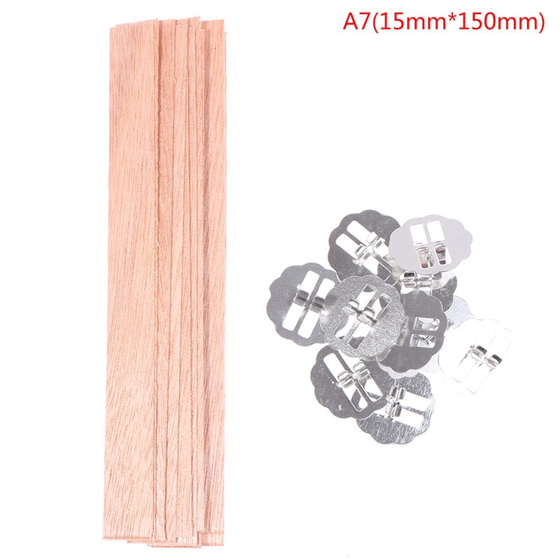 10Pcs 8Mm 10Mm 15Mm Houten Kaarsen Wieken Met Onderhouder Tab Lont Core Diy Kaars Maken Levert parffin Wax Accessoires: 7