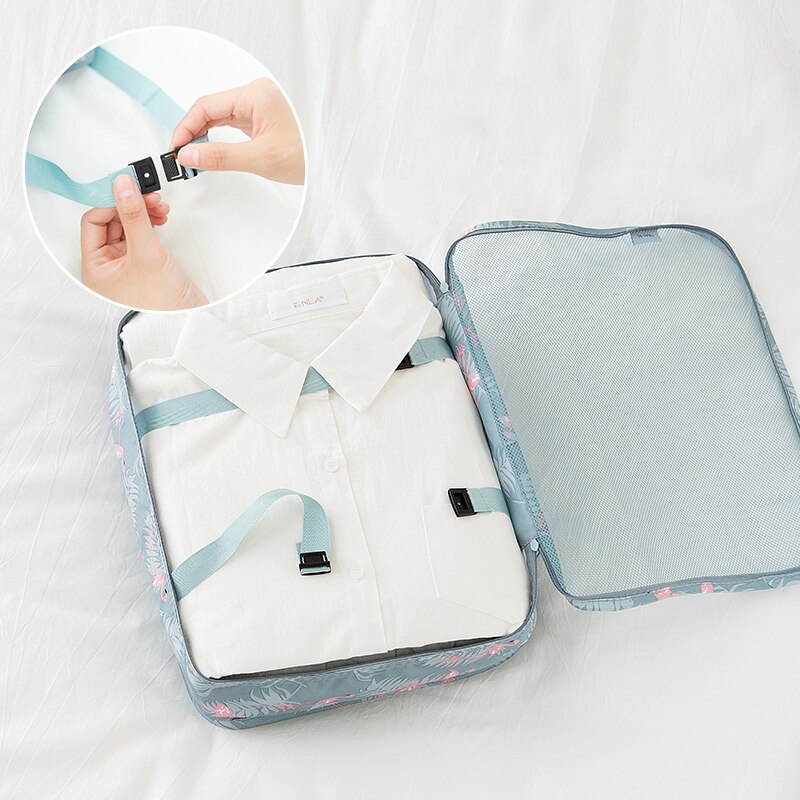 6Pcs/Set Waterproof Travel Bag Suitcase Packing Set Storage Organizer Portable Luggage Organizer Case Clothes Shoe Tidy Pouch