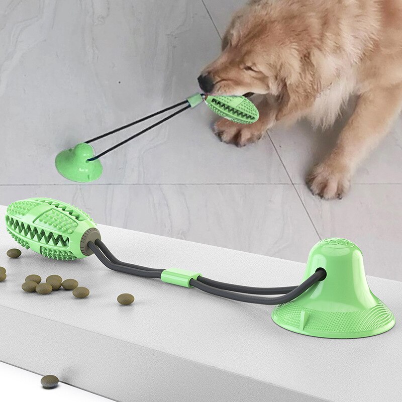 Pet Sucker Pull Touw Bal Hond Molaire Speelgoed Bite Bal Lekkage Puzzel Pull Touw Hond Speelgoed: Green