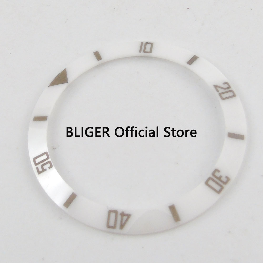 Gladde 38mm bliger witte keramische lunette dunne horloge lunette insert fit 40mm sub automatisch uurwerk herenhorloge lunette  b21