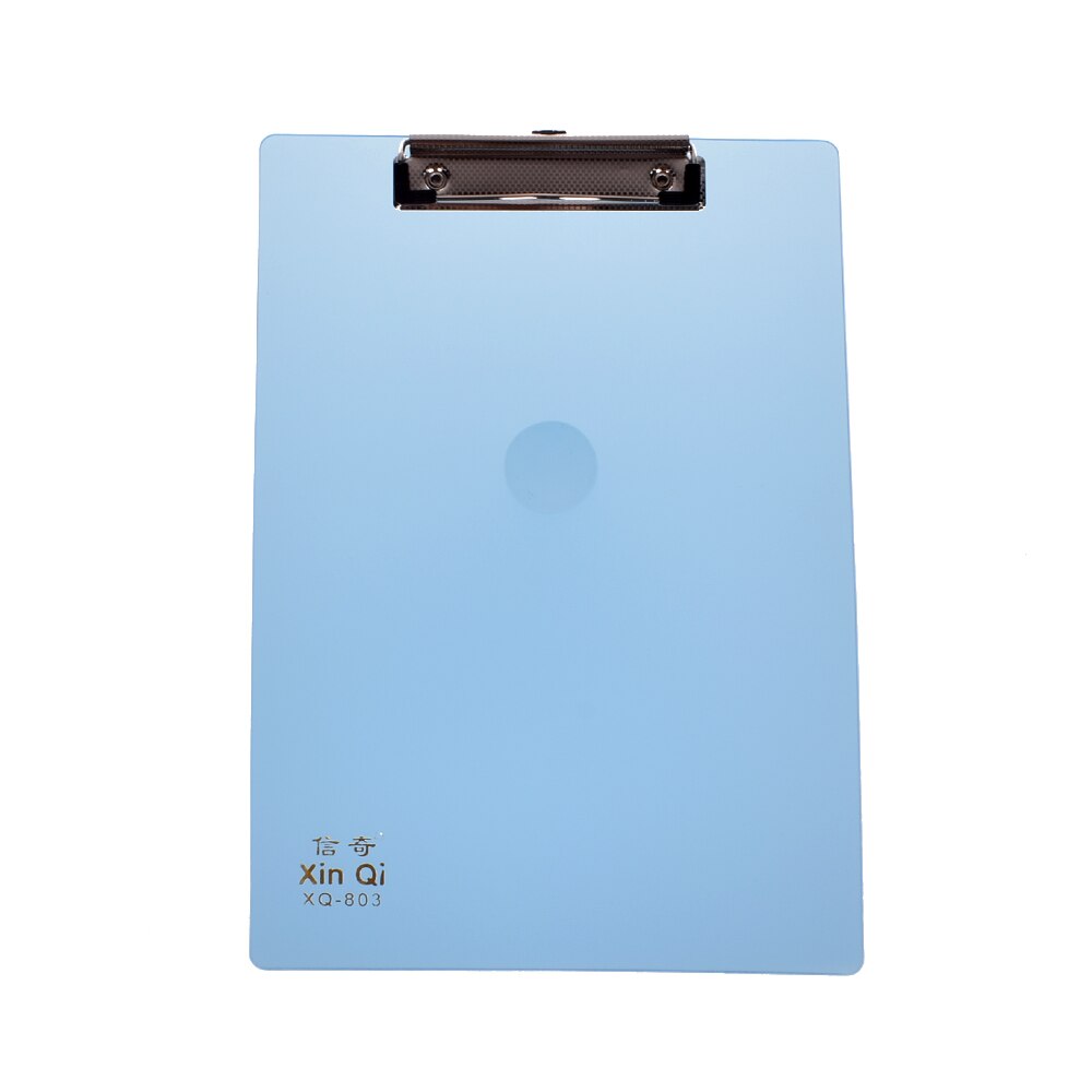 1pcs Office Plastic Blue/Black Solid A4 Size Document Clipboard Clip Board With Pen Holder School Office Suppliers: Blue