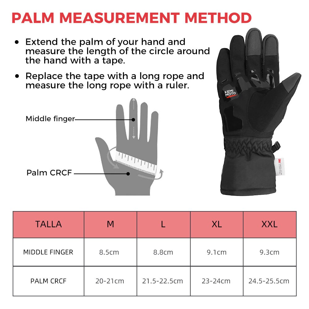 KEMiMOTO Waterproof Winter Motorcycle Gloves Touch Screen Motorcross Windproof Protective Winter Gloves Men Guantes Moto Luvas