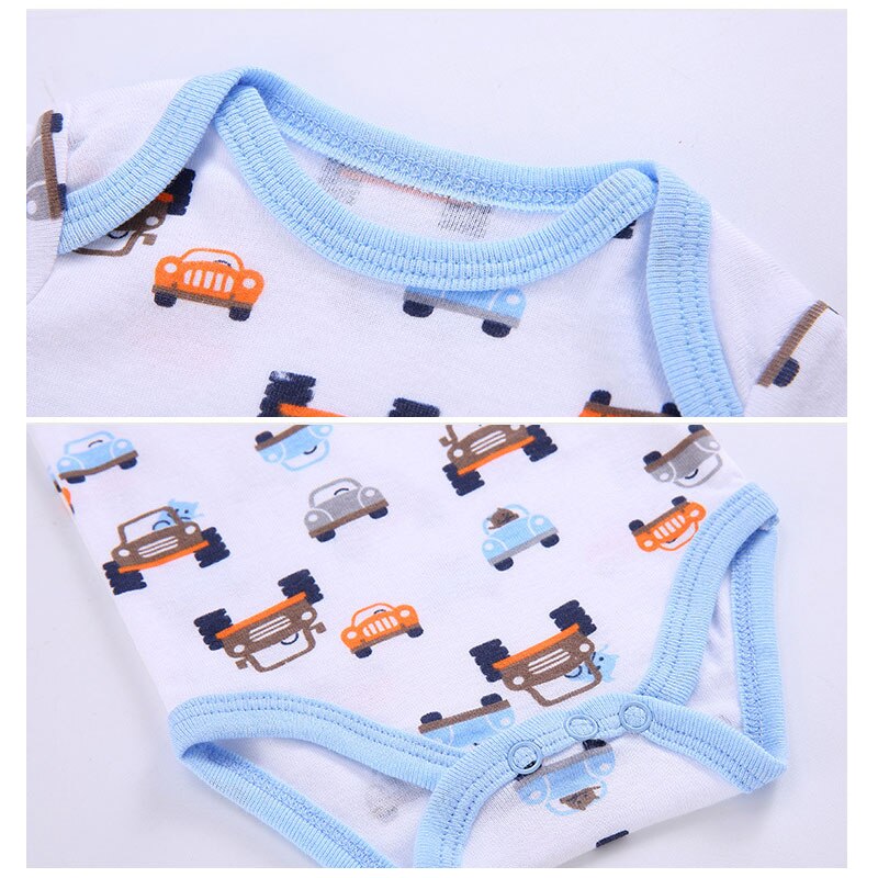 [ 5 stuks/lot willekeurige stijl] baby bodysuit katoen korte mouwen baby jumpsuit zomer baby jongens bodysuits cartoon baby meisjes kleding