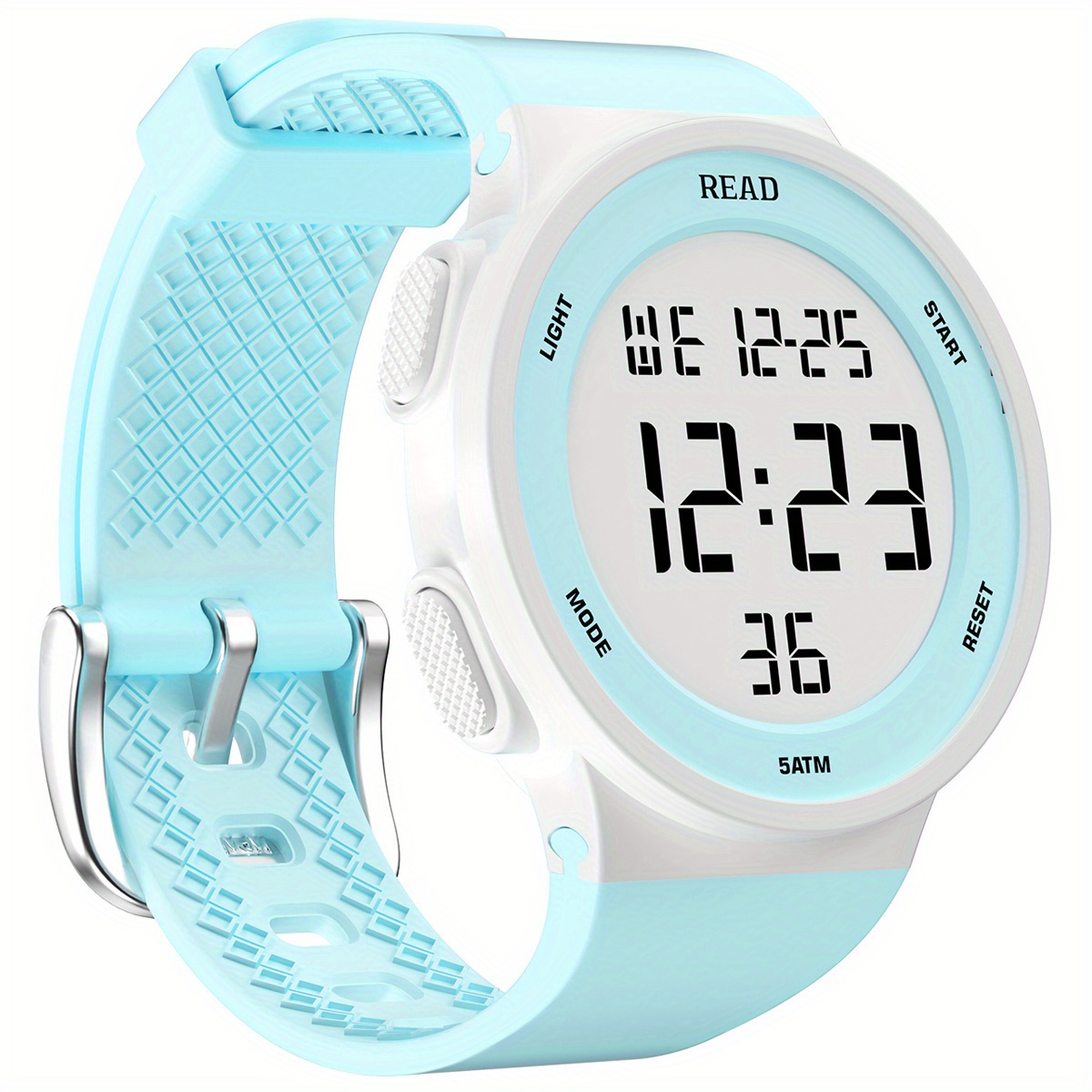 Horloges voor dames, modehorloge met LED-definitieweergave met hoge resolutie, waterdicht multifunctioneel elektronisch digitaal horloge: Sky Blue
