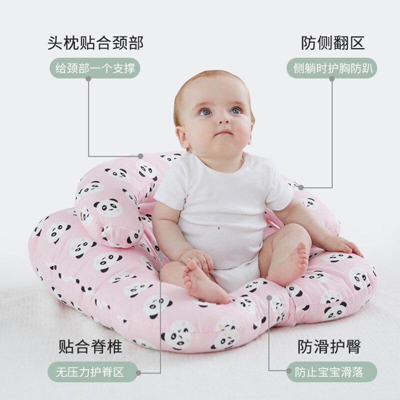 2 stk sæt babyhynde sæde + u form pude nyfødt antispytende mælkeseng baby sofa moderskab amning ammepude